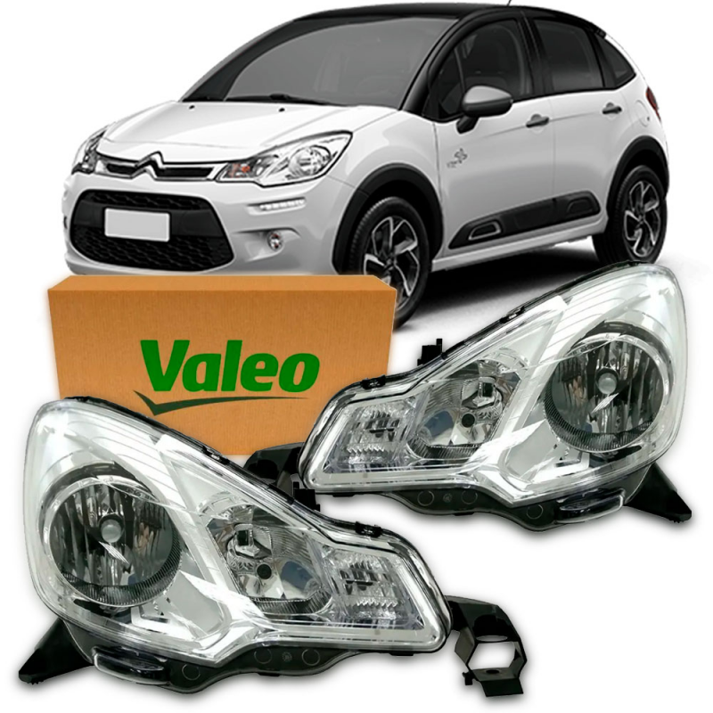 Farol Original C3 2013 A 2020 Lado Esquerdo Cromado