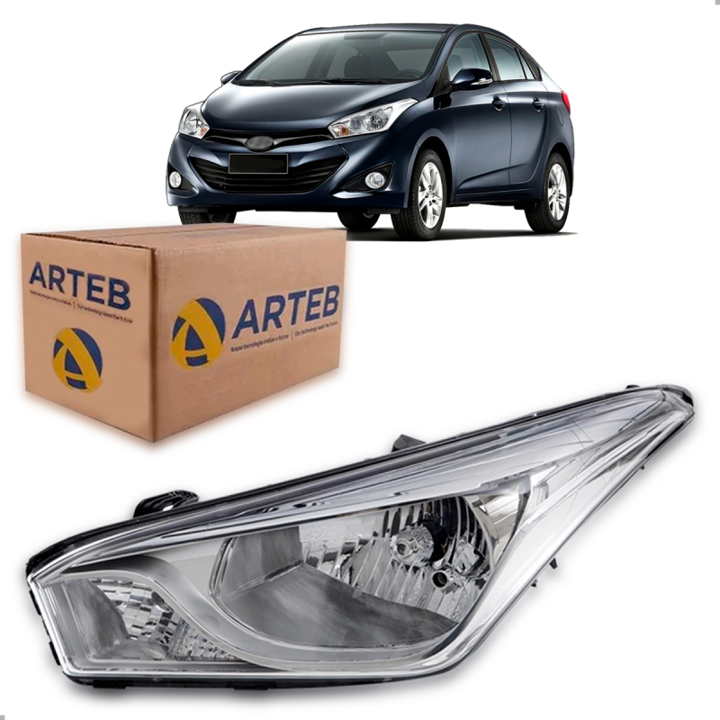 0160797 Farol Original Hb20 Hb20s 2012 A 2019 Lado Esquerdo Cromado