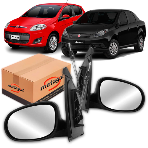 Retrovisor Original Palio Attractive 2013 A 2018 Grand Siena 2012 A 2022 Lado Esquerdo Regulador Manual