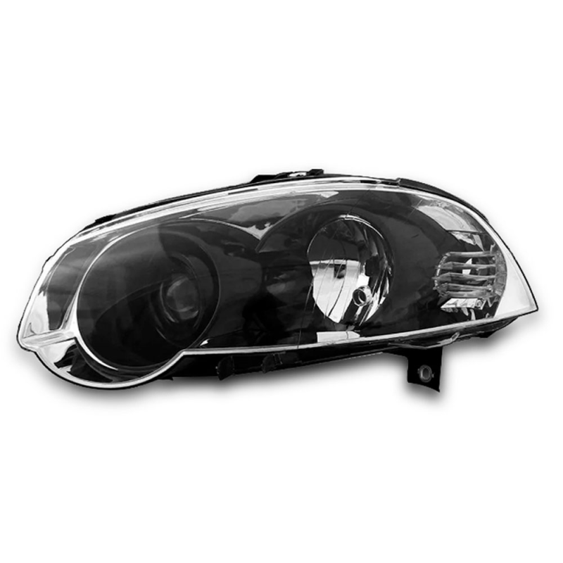 Farol Original Palio Strada Trekking 2009 A 2016 Lado Esquerdo Cromado Aro Preto