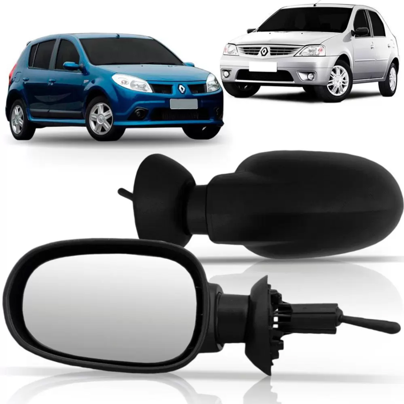 Retrovisor Logan Sandero 2007 A 2010 Lado Direito Regulador Manual