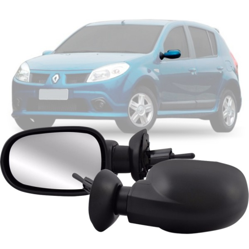Retrovisor Logan Sandero 2007 A 2010 Lado Esquerdo Regulador Manual
