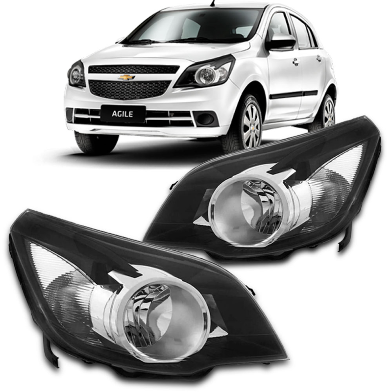 Farol Agile 2009 A 2013 Montana 2011 A 2022 Lado Direito Mascara Negra (c039283) (r20070)