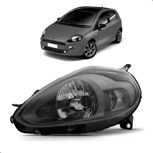 Farol Punto 2013 A 2016 Lado Esquerdo Masc Negra Friso Prata T Jet