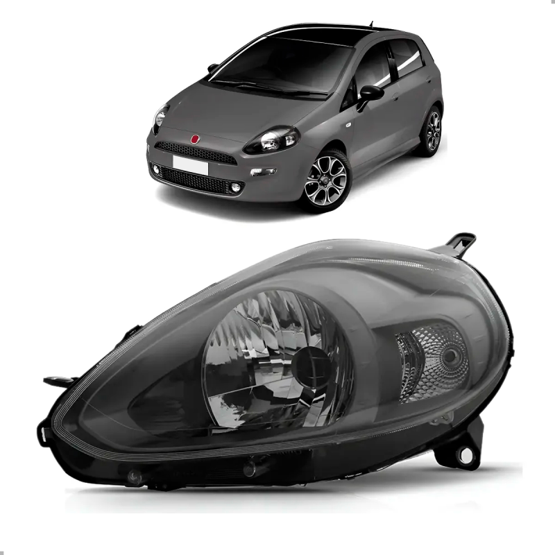 Farol Punto 2013 A 2016 Lado Esquerdo Masc Negra Friso Prata T Jet