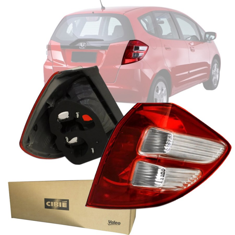 Lanterna Traseira Fit 2009 A 2014 Bicolor Original Valeo Lado Direito Passageiro