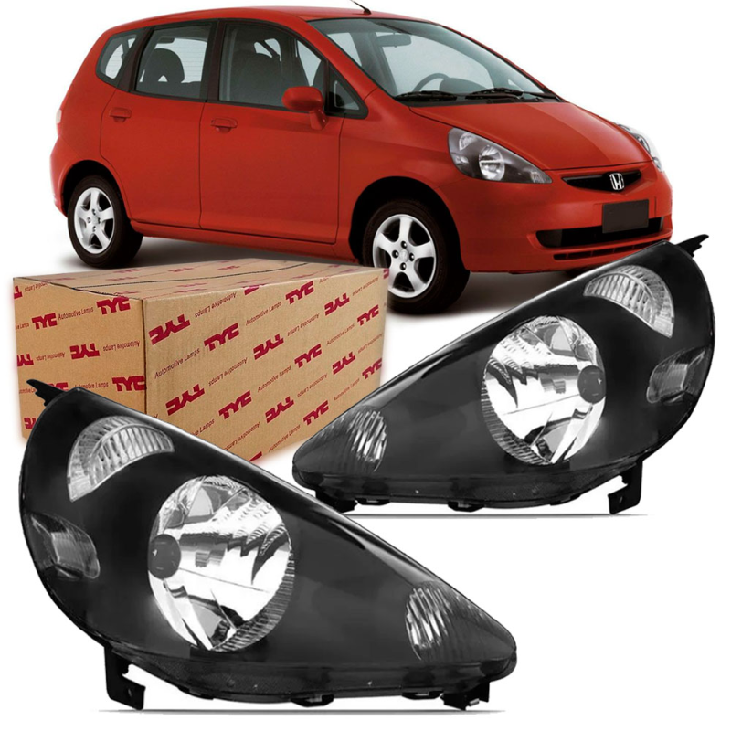 Farol Fit 2003 A 2008 Lado Esquerdo Masc Negra (r15369)