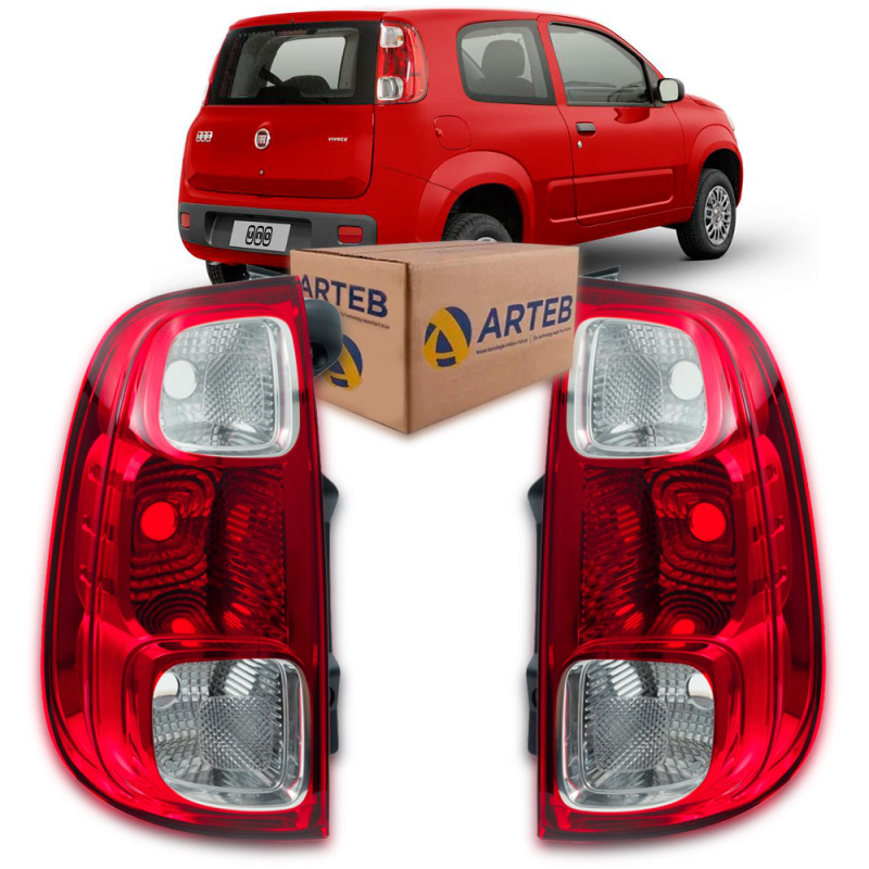0460425 Lanterna Traseira Uno Vivace 2010 A 2014 Re Cristal Original Lado Esquerdo Motorista