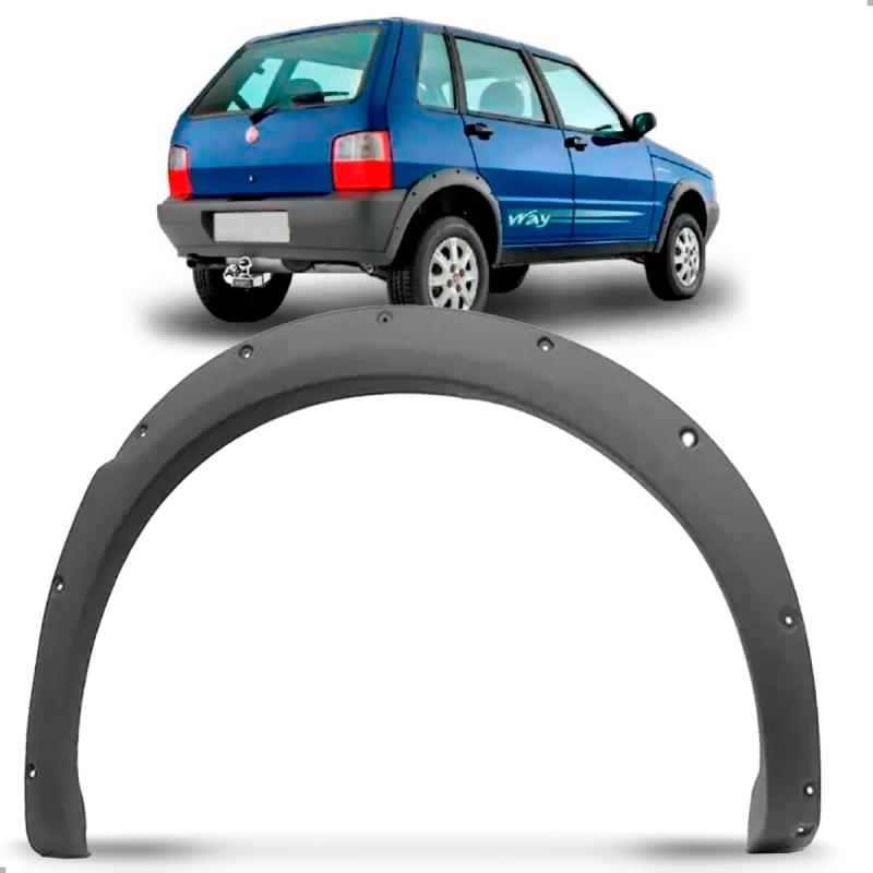 Moldura Da Lateral Traseira Uno Way 2004 A 2012 Cinza Lado Esquerdo