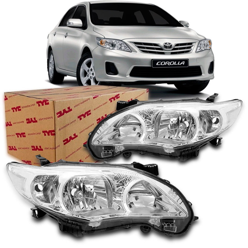 Farol Corolla 2012 A 2014 Lado Direito Cromado Regulador Manual (r22676)(c36563)