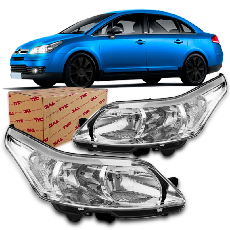 Farol C4 Hatch Pallas 2007 A 2013 Lado Esquerdo Regulador Eletrico (r16173)