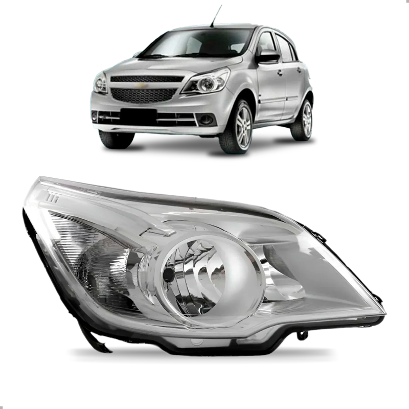 Farol Agile 2009 A 2013 Montana 2011 A 2022 Lado Direito Cromado (r21216)