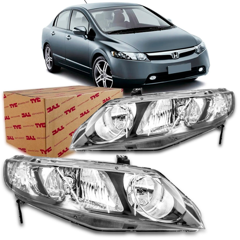 Farol Civic 2007 A 2011 Lado Esquerdo (c031138) (r26901)