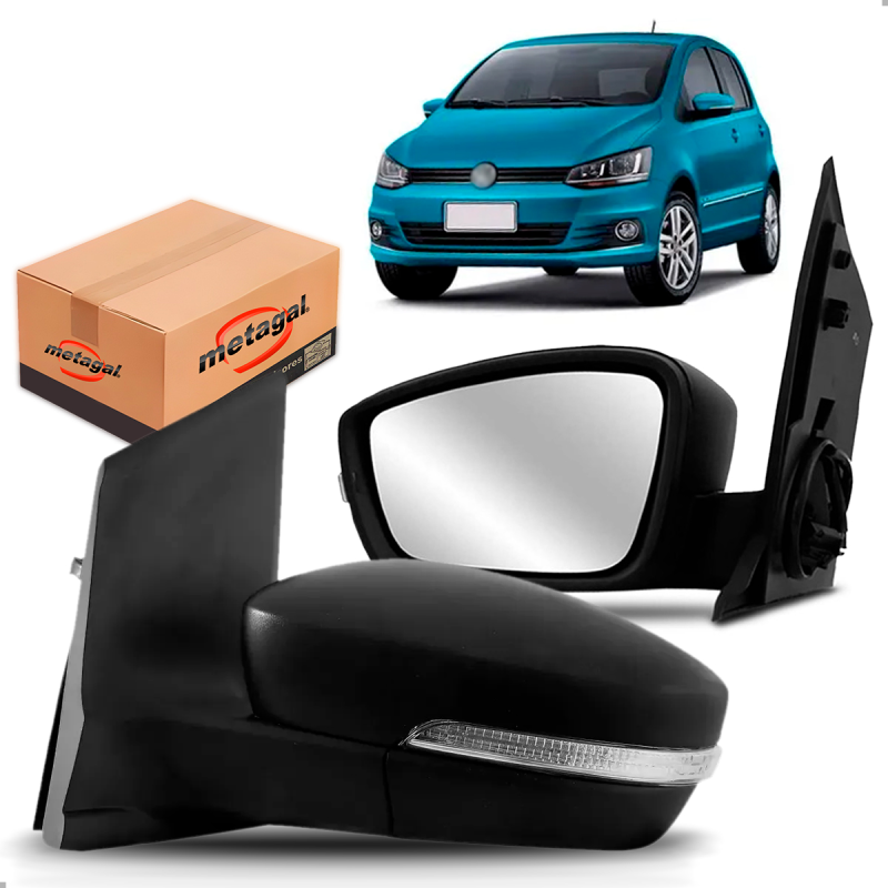 Retrovisor Original Fox Spacefox 2015 A 2019 Lado Esquerdo Regulador Eletrico Com Pisca