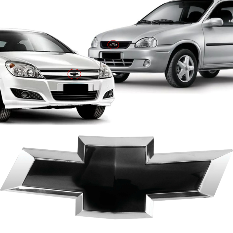 Emblema Gm Da Grade Corsa Classic Vectra 2009 A 2010 Preto Brilhante