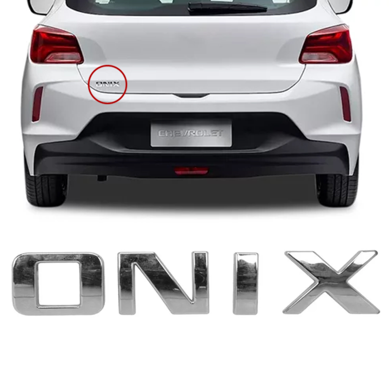 Emblema Gm Palavra Onix 2020 A 2022 Cromado