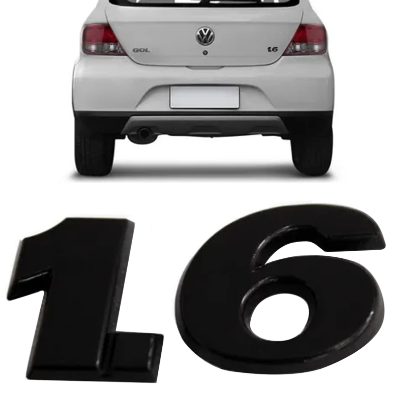 Emblema Volks Palavra 1.6 Gol G5 2009 A 2011 Preto Brilhante