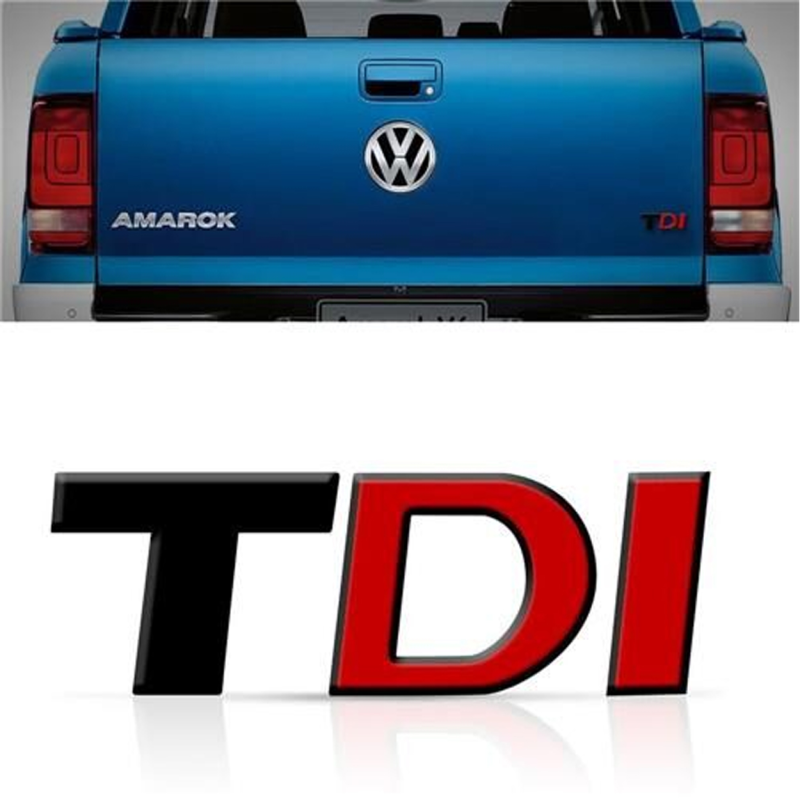 Emblema Volks Palavra Tdi Amarok 2010 A 2022 Preto Brilhante