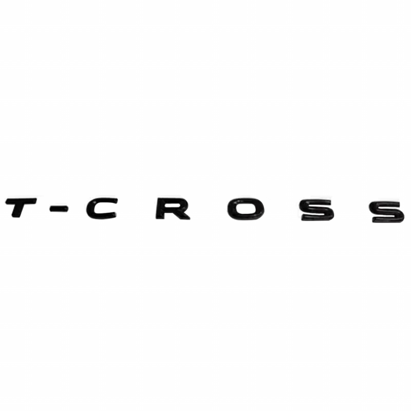Emblema Volks Da Tampa Traseira Do Porta Mala Palavra T-cross 2019 A 2022 Preto Brilhante
