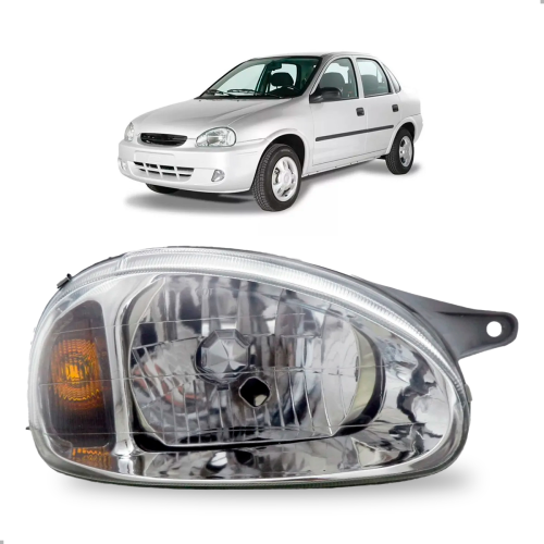 Farol Corsa Classic 2000 A 2010 Lado Direito Cromado Carcaca Cinza (c061912) (rvc881d)