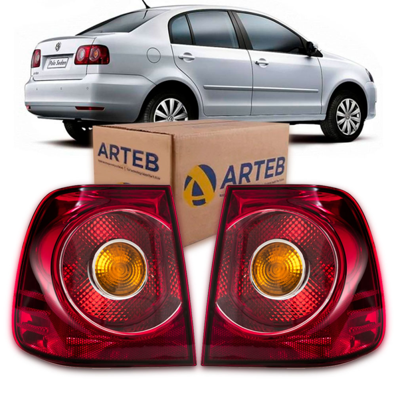 0460383 Lanterna Traseira Polo Sedan 2007 A 2011 Canto Original Arteb Lado Esquerdo Motorista