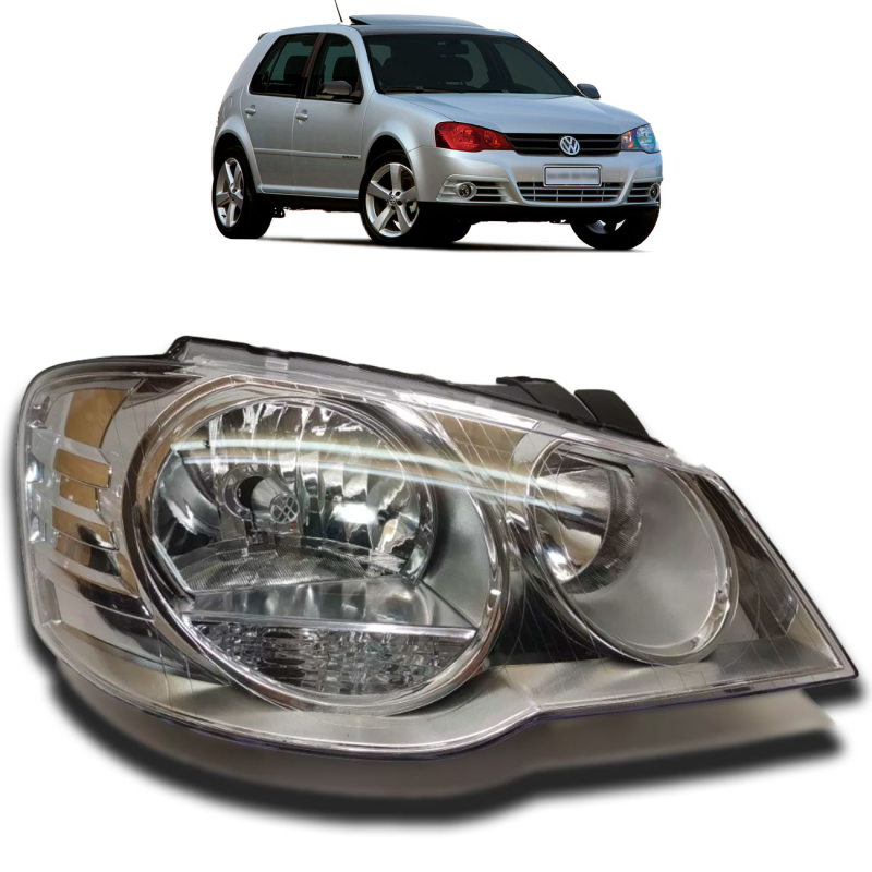 Farol Golf 2008 A 2013 Lado Direito Cromado (22552)