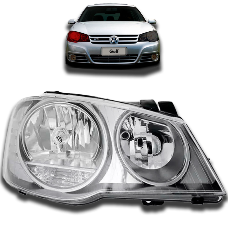 Farol Golf 2008 A 2013 Lado Direito Cromado (22552)