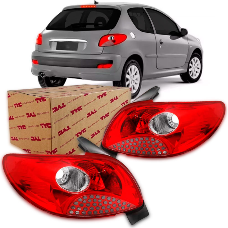 Lanterna Traseira Peugeot 207 Hatch 2009 A 2014 Lado Direito Grade Vermelha Tyc (r23624)
