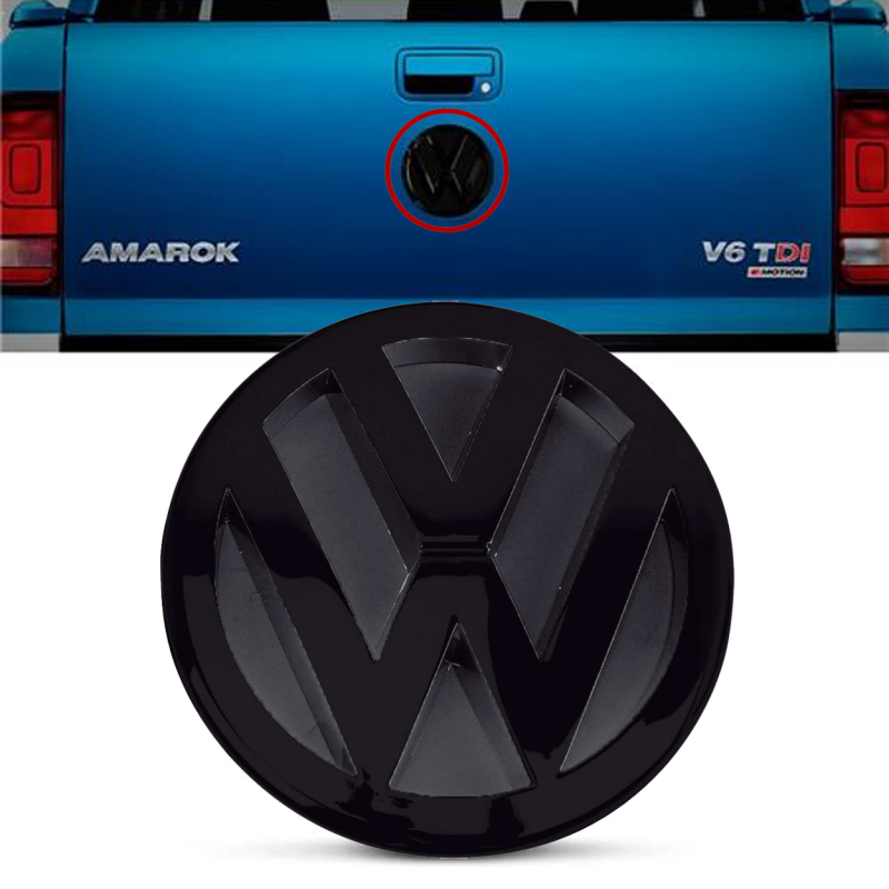 Emblema Volks Mala Amarok 2010 A 2022 Preto Brilhante