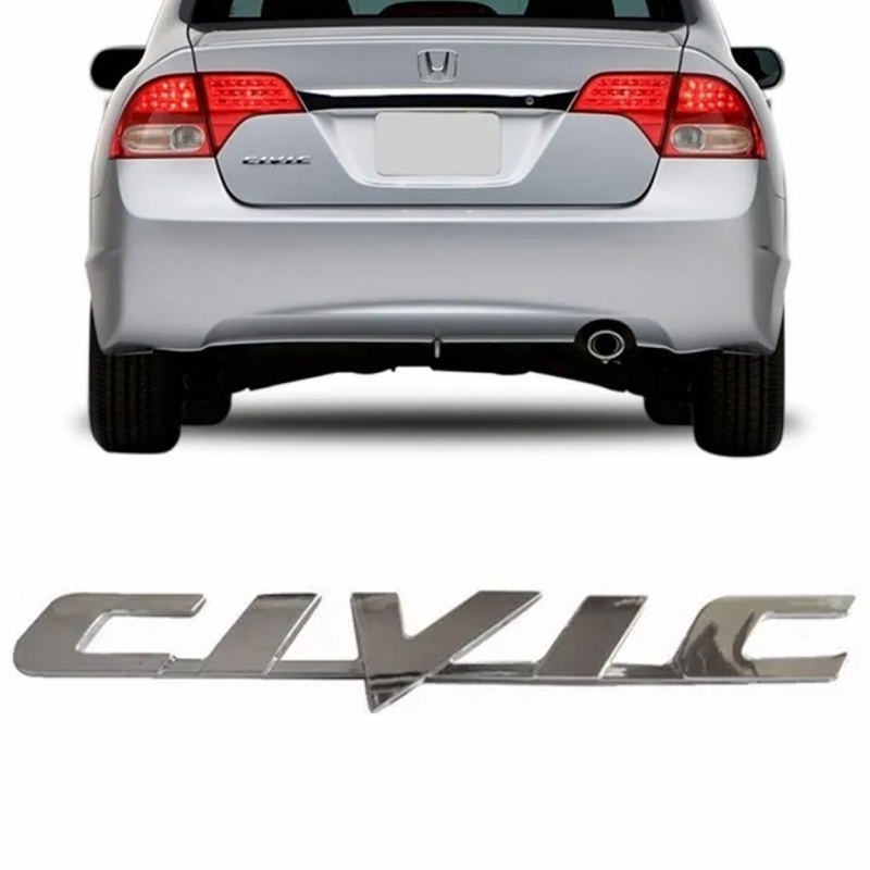Emblema Honda Palavra Civic 2007 A 2011 Cromado