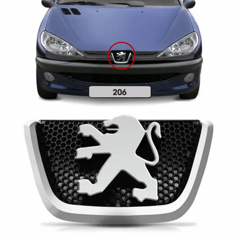 Emblema Da Grade Peugeot 206 1998 A 2007