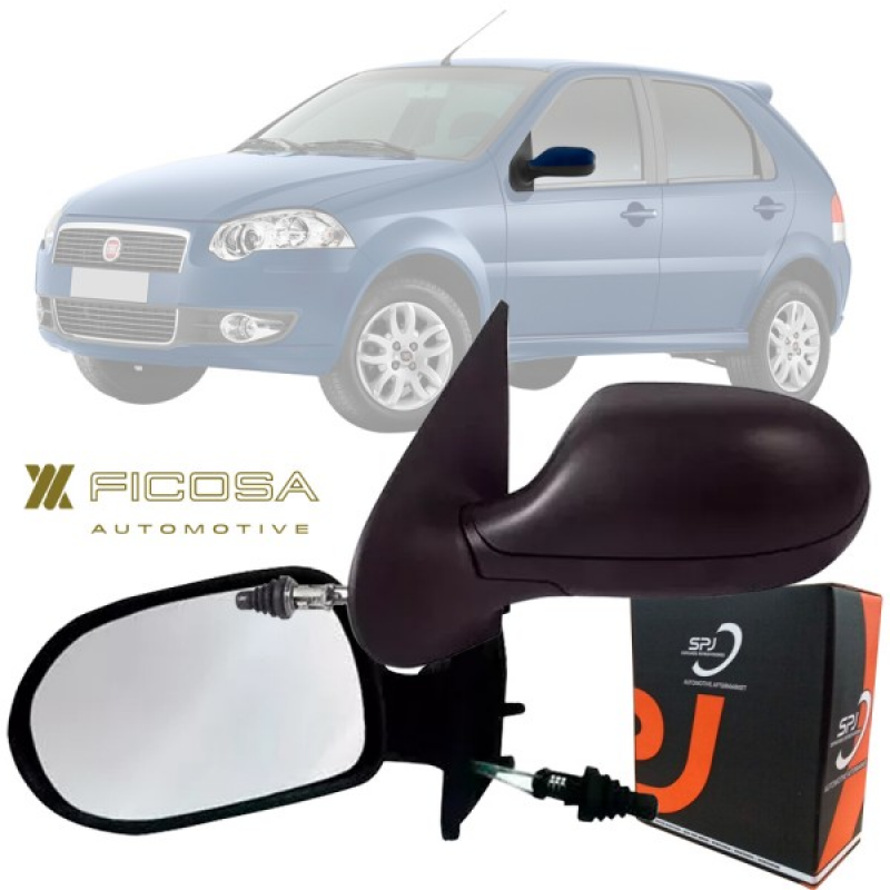 Retrovisor Original Palio Siena El Elx 2011 A 2016 4 Portas Lado Esquerdo Regulador Manual (r35391)