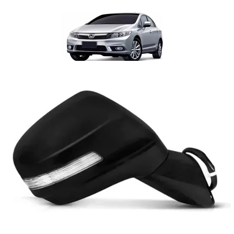 Retrovisor Civic 2012 A 2015 Lado Direito Regulador Eletrico Com Pisca