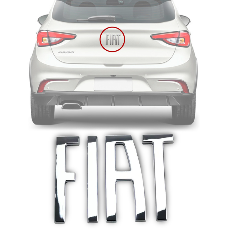 Emblema Da Tampa Traseira Original Palavra Fiat Argo 2020 A 2022 Cromado