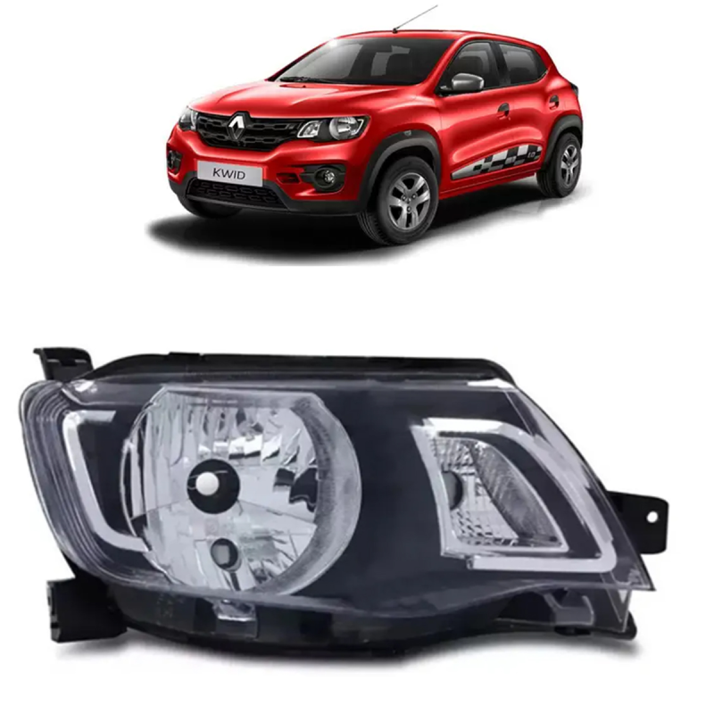 Farol Kwid 2017 A 2021 Lado Direito Friso Transparente (r27240)(c54751)