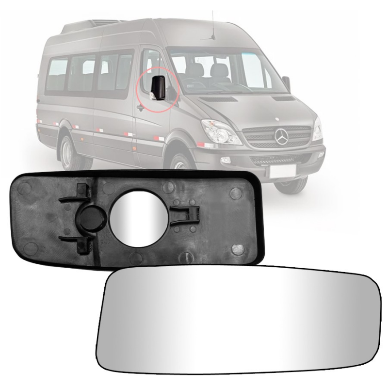 Lente Espelho Retrovisor Sprinter 2013 A 2015 Inferior Lado Direito Passageiro