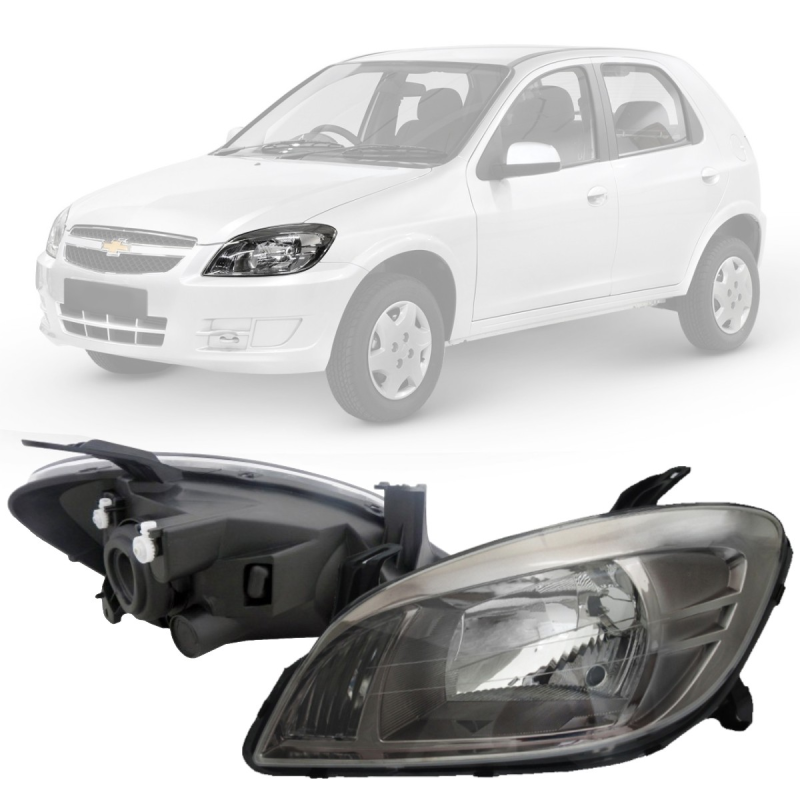 Farol Celta 2007 A 2016 Prisma 2007 A 2012 Lado Esquerdo Fume(r20009)