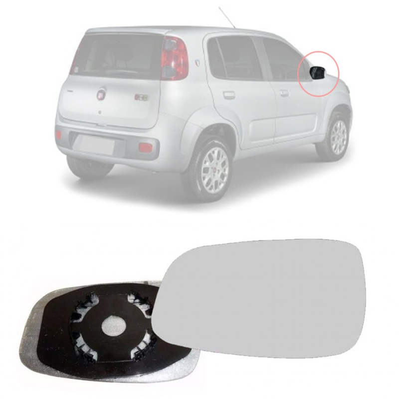 Lente Espelho Do Retrovisor Uno Fiorino Vivace Attractive Drive 2010 A 2022 Lado Direito