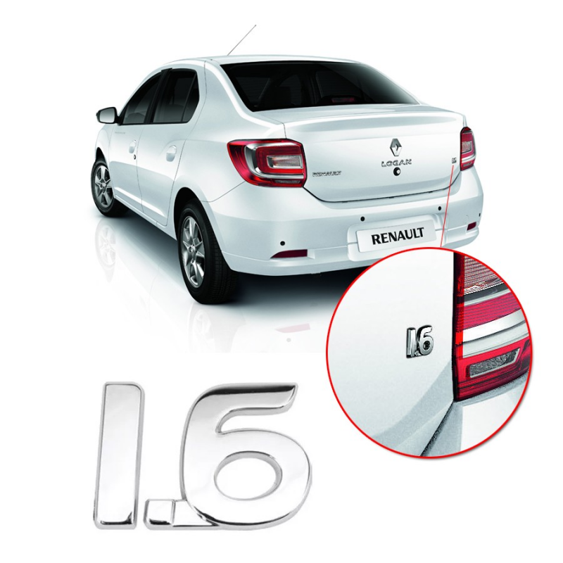 Emblema 1.6 Da Tampa Traseira Logan Sandero 2014 A 2022