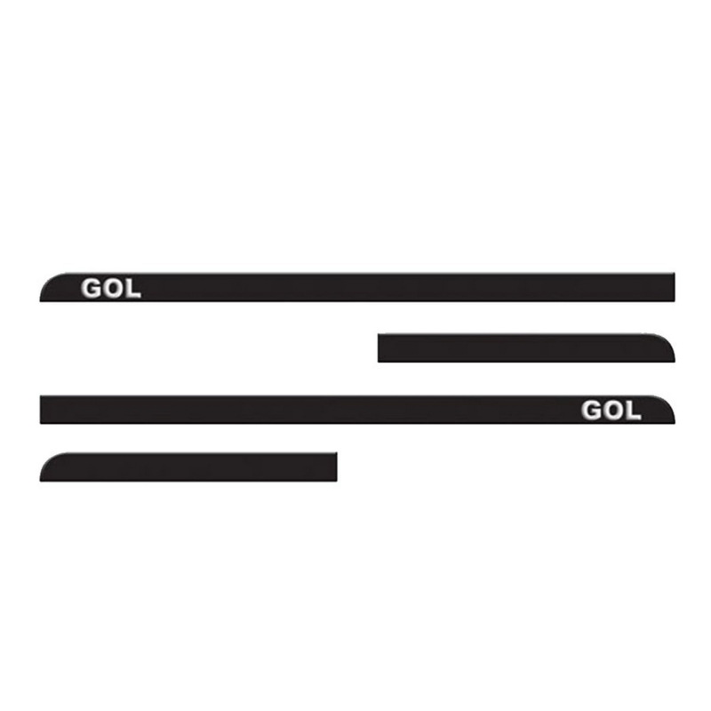 Friso Da Porta E Lateral Traseira Gol G6 2013 A 2016 2 Portas Preto Com Nome Gravado