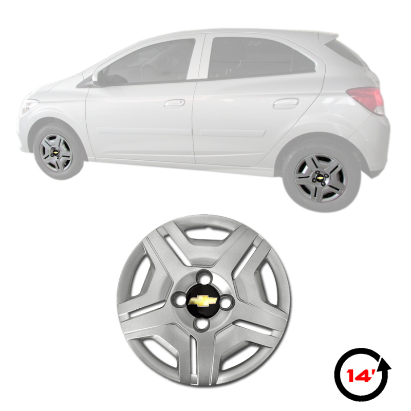 Calota Onix Prisma 2013 A 2016 Roda Aro 14 Cubo Baixo