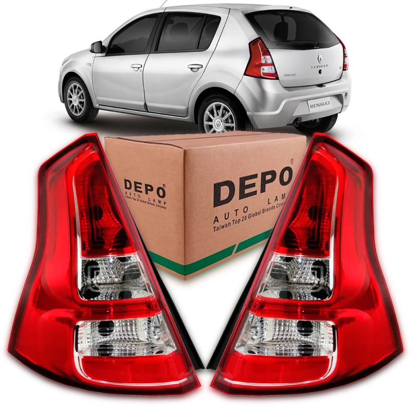 Lanterna Traseira Sandero 2012 A 2014 Lado Direito Bicolor Vermelha(c061122)(r22792)