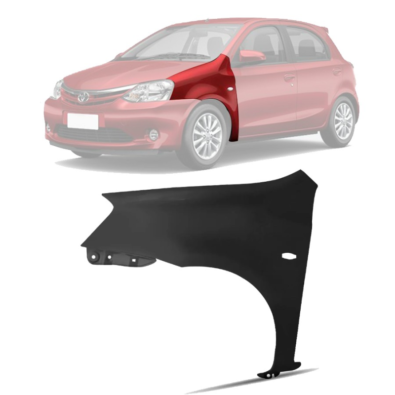 Paralama Etios Hatch/sedan 2012 A 2022 Lado Esquerdo Para Pintura Com Furo Para Pisca (r21619)