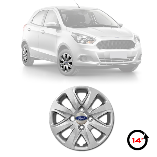 Calota Ford Ka 2015 A 2022 Roda Aro 14 Cubo Baixo