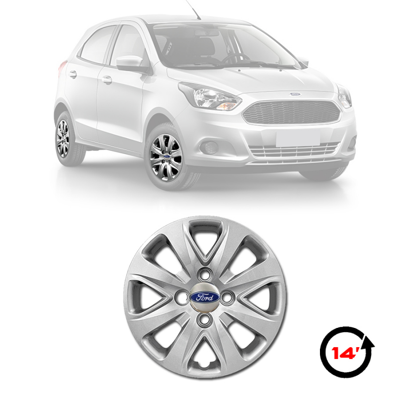 Calota Ford Ka 2015 A 2022 Roda Aro 14 Cubo Baixo