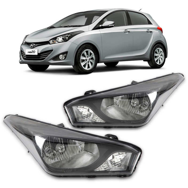 Farol Hb20 Hb20s 2012 A 2019 Lado Esquerdo Mascara Negra (c050243)