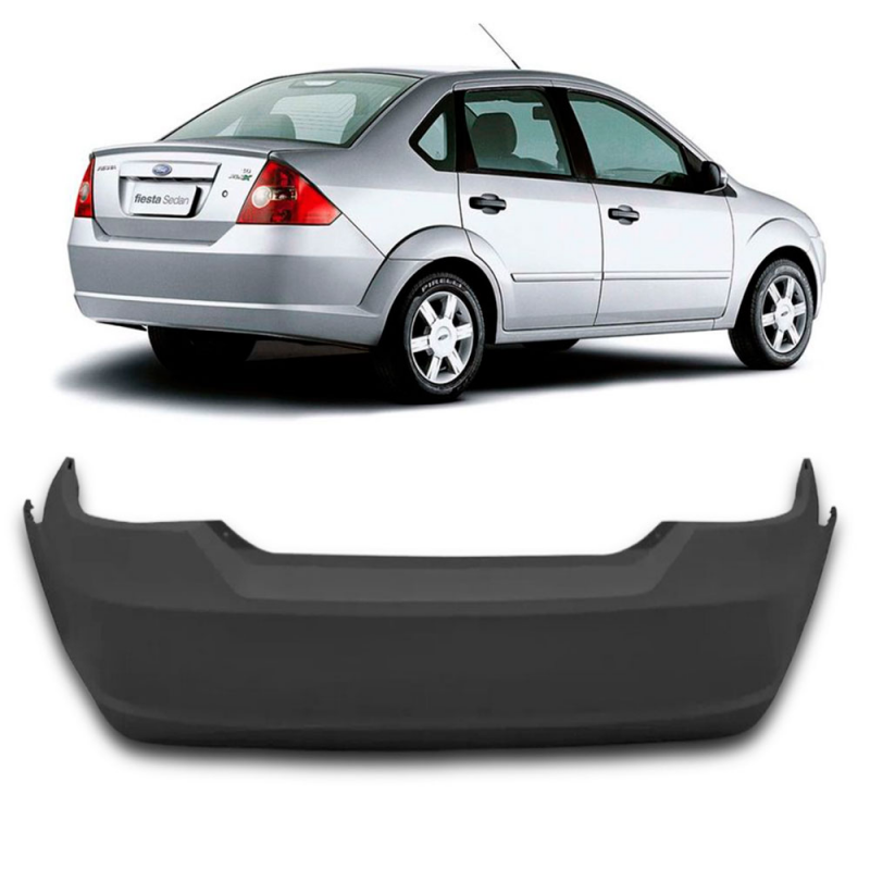 Parachoque Traseiro Fiesta Sedan 2003 A 2010 Para Pintura