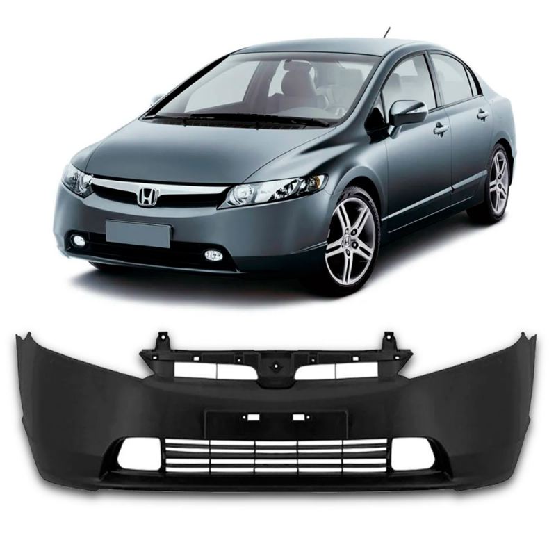 Parachoque Dianteiro Civic 2006 A 2008 Para Pintura Com Ressalto De Placa Sem Furo (r17584)
