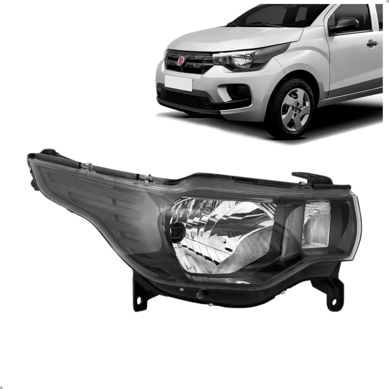 Farol Original Mobi 2016 A 2021 Lado Direito Mascara Negra