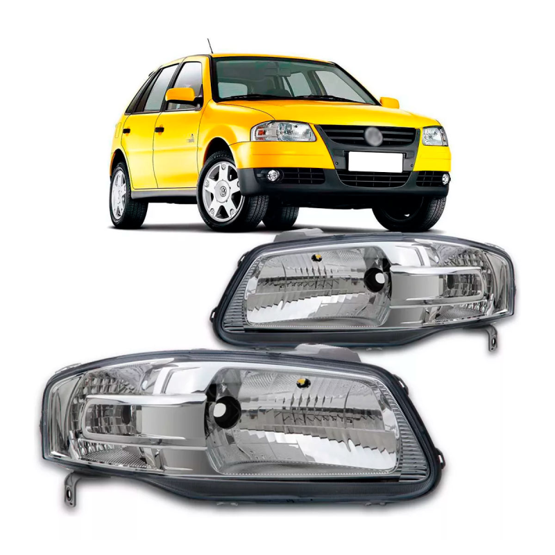 Farol Gol Parati Saveiro G4 2006 A 2014 Saveiro 2006 A 2008 Lado Esquerdo Cromado (c060832)